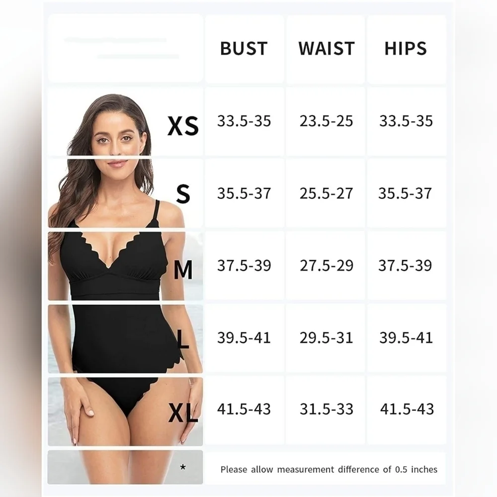 Women High Cut One Piece Swimsuit Scalloped Padded Swimwear Backless Bathingsuit